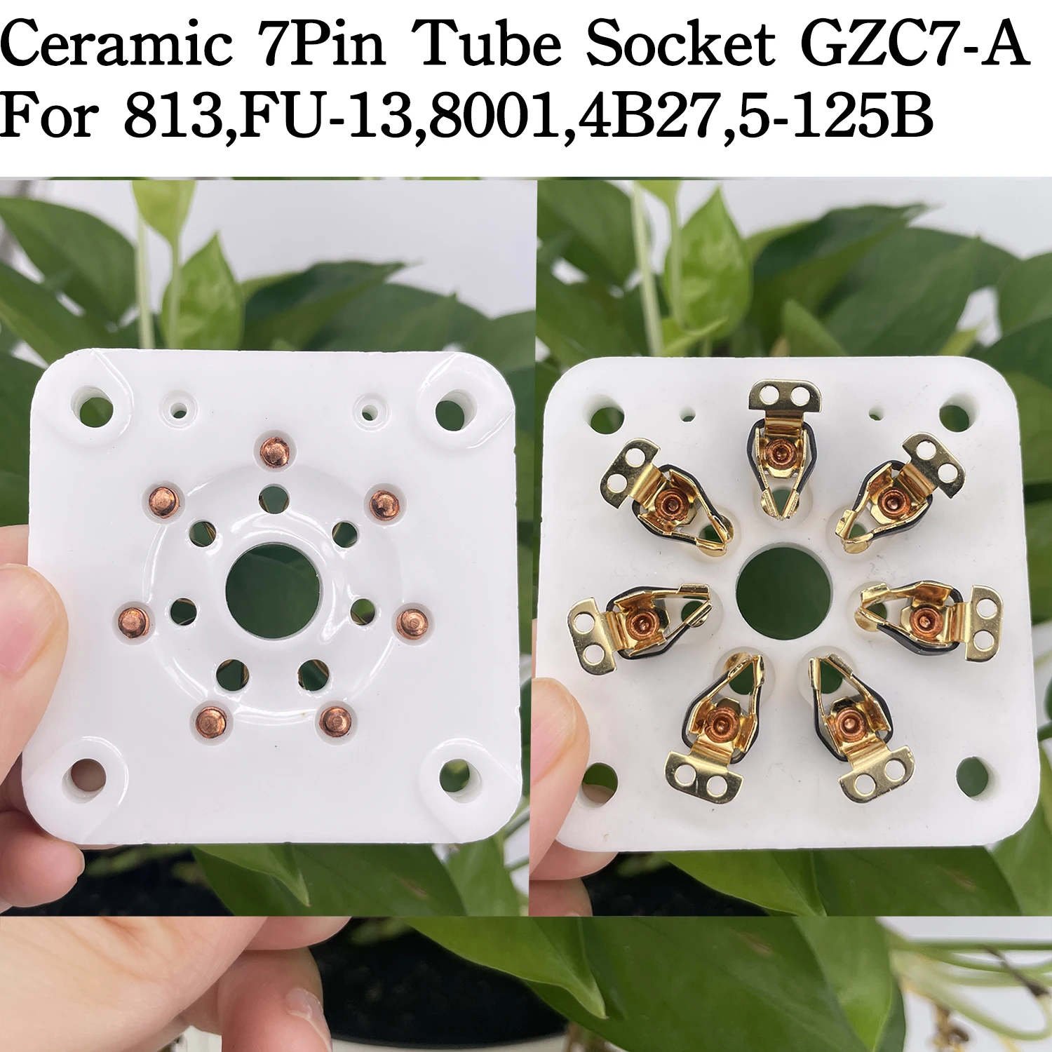 5PCS 7Pins Vacuum Tube Sockets Ceramic Base For 813 FU-13 4B27 5-125B 8001 Vacuum Tube Amplifier Audio DIY