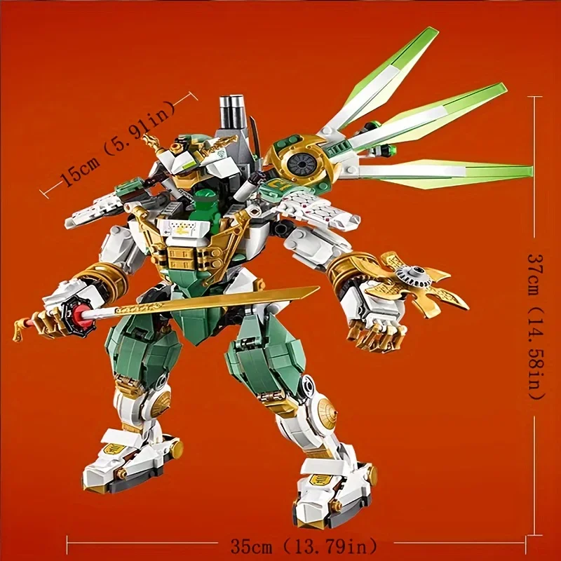 942pcs Green Wing Titan Mech Building Blocks Christmas Birthday Gift