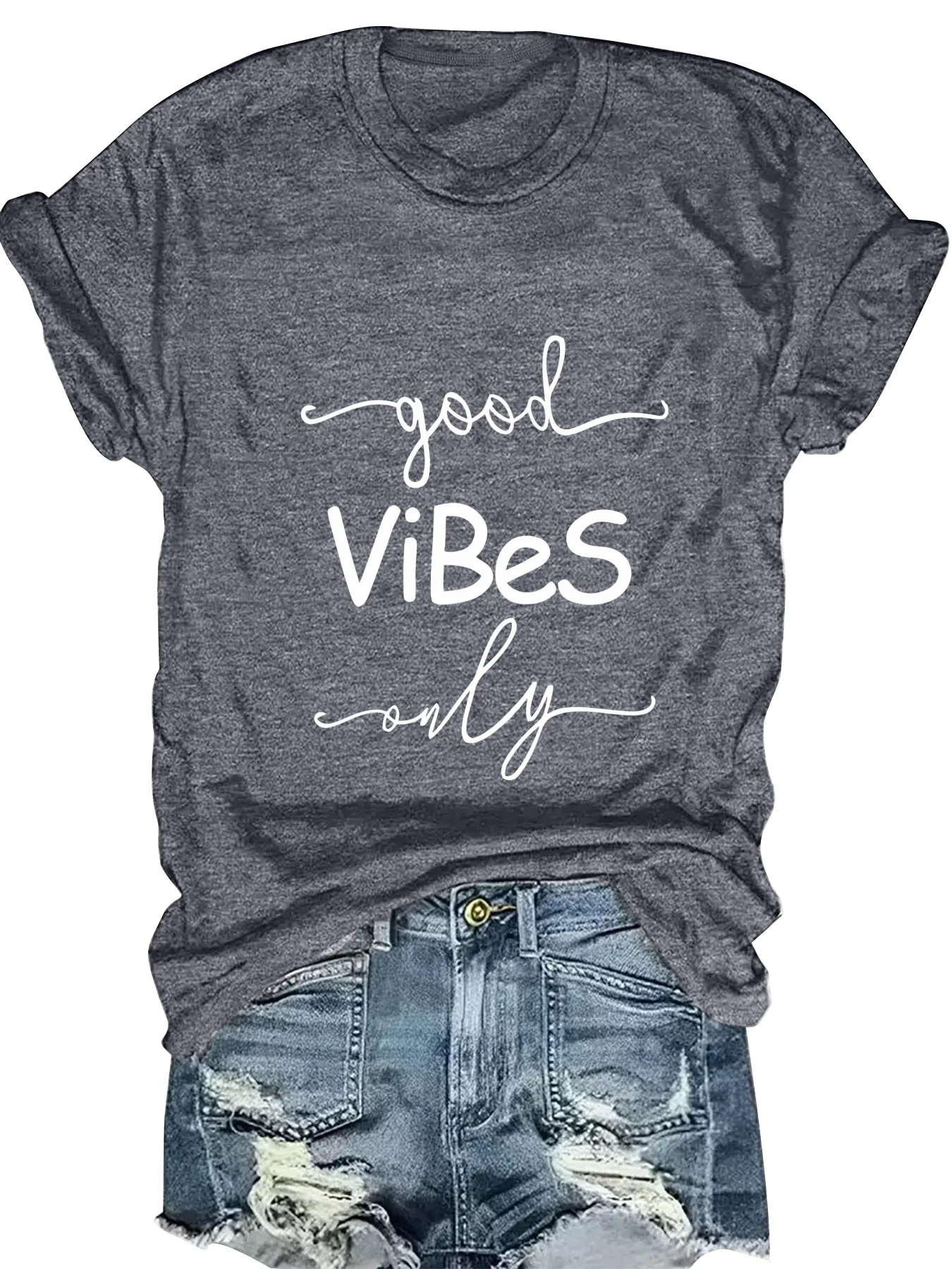 

Модная женская футболка с круглым вырезом и коротким рукавом, с принтом в виде букв, повседневный удобный женский топ