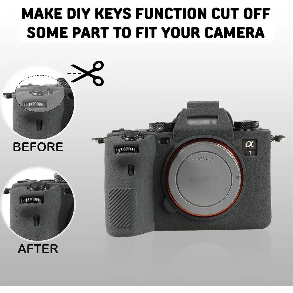 For Sony A1 Body Protective Case camera Bag, silicone case, micro-single camera Case anti-drop silicone protective cover