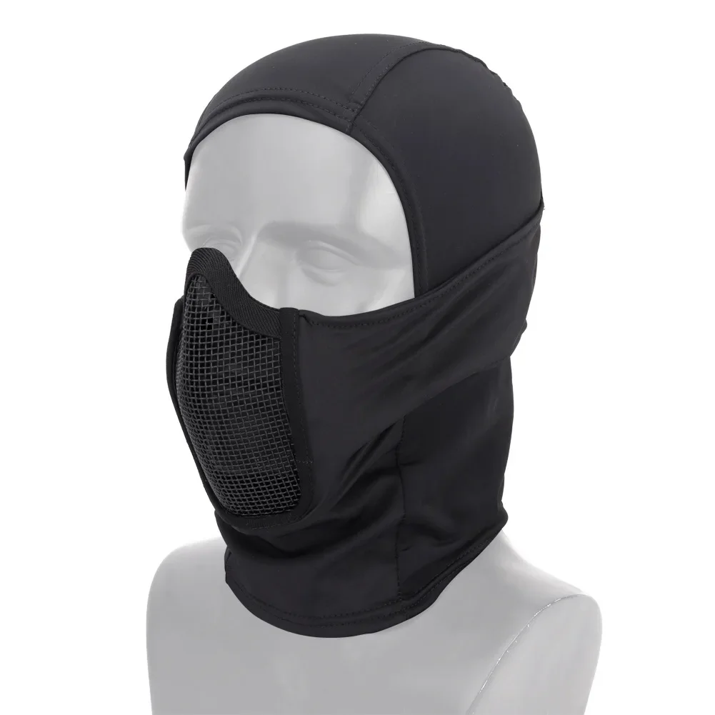 Outdoor Steel Mesh Mask Hood Skullies Hat Tactical Hunting Protective Headgear Men Women Full Face Mask Helmet Cycling Hats