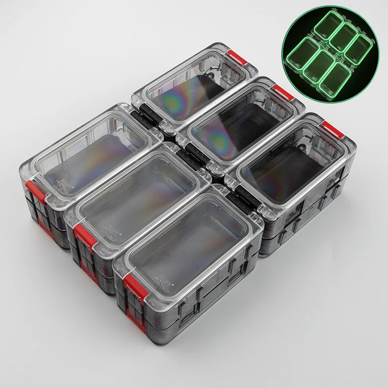 T 12pcs/set Magnet Box magical Fishing Hook Boxes Random Combination Luminous Fish Accessories Fishing Bait Box V812