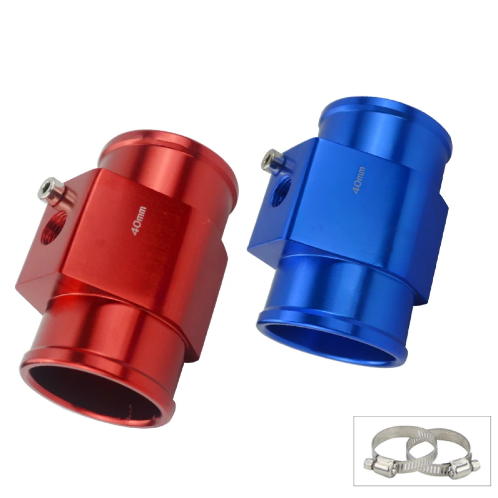 Blue/Red Water Temperature Sensor Adapter 28/30/32/34/36/38/40mm Water Temperature Joint Pipe Sensor Gauge Radiator Hose Adapter