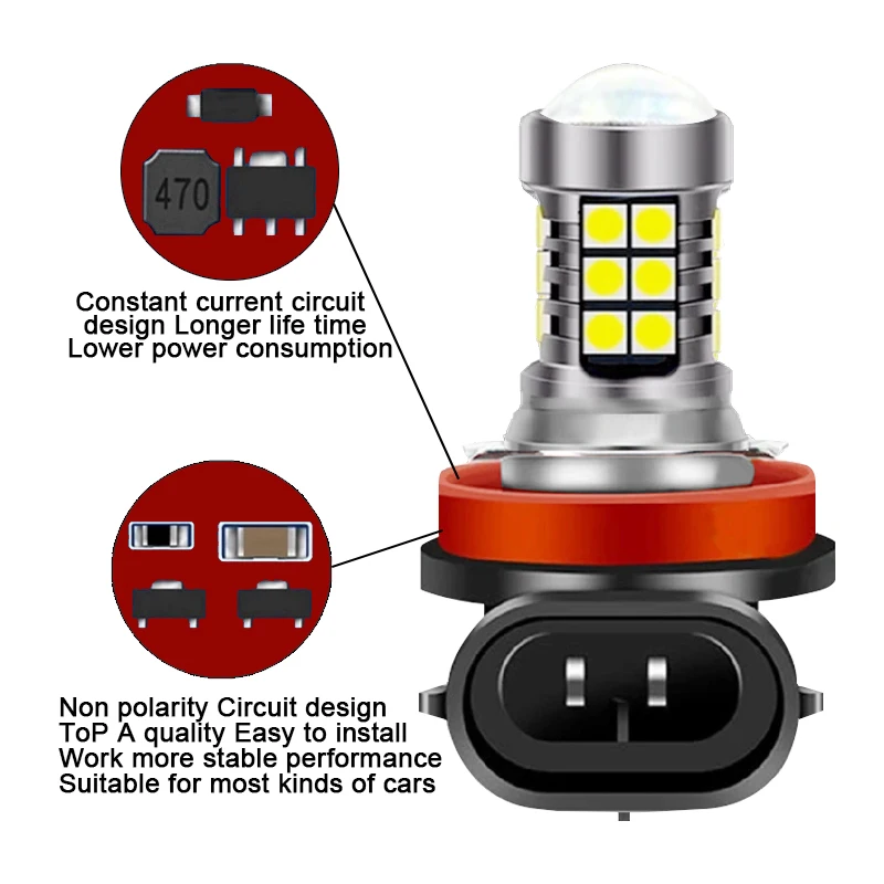 For Renault Scenic Grand Scenic 2 3 4 2004-2020 2010 2011 2012 2013 2014 2015 2016 2017 2x LED Front Fog Light Bulb Accessories