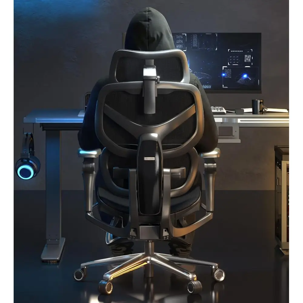 

Ergonomic Office Chair with Adaptive Lumbar Support, 7D Armrests, 145° Recline, Adjustable Backrest, Premium Mesh for Comfort