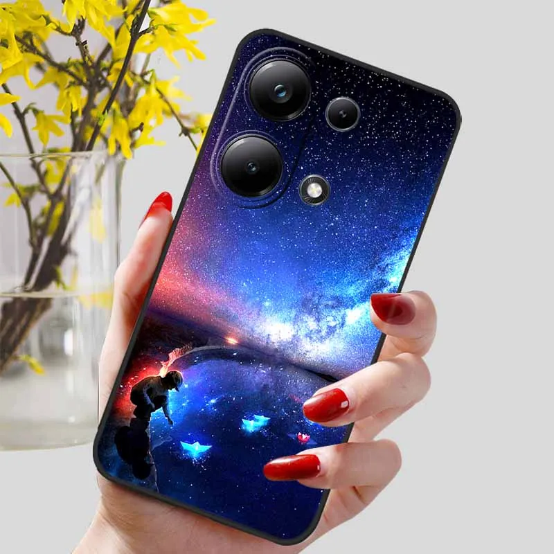 Phone Cases For Xiaomi Poco M6 Pro 4G Case Black Silicone TPU Shockproof Soft Cover for Poco M 6 Pro 4G Protect Capa M6Pro 4G