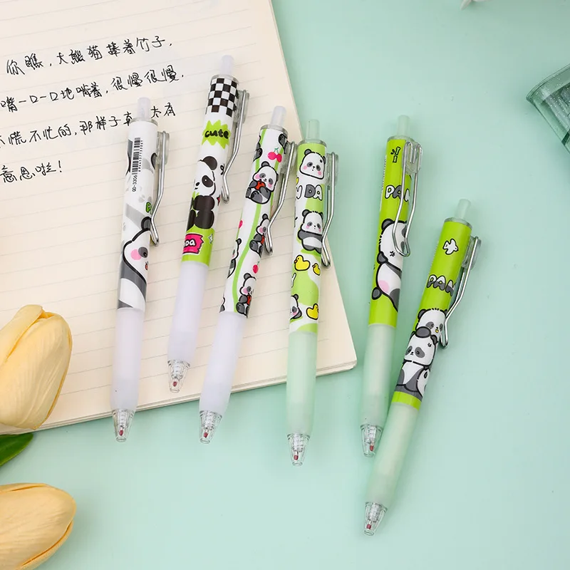 12 Stück Cartoon Panda Capybara Box Press Pen Schwarz ST Neutralstift Schulbriefpapier