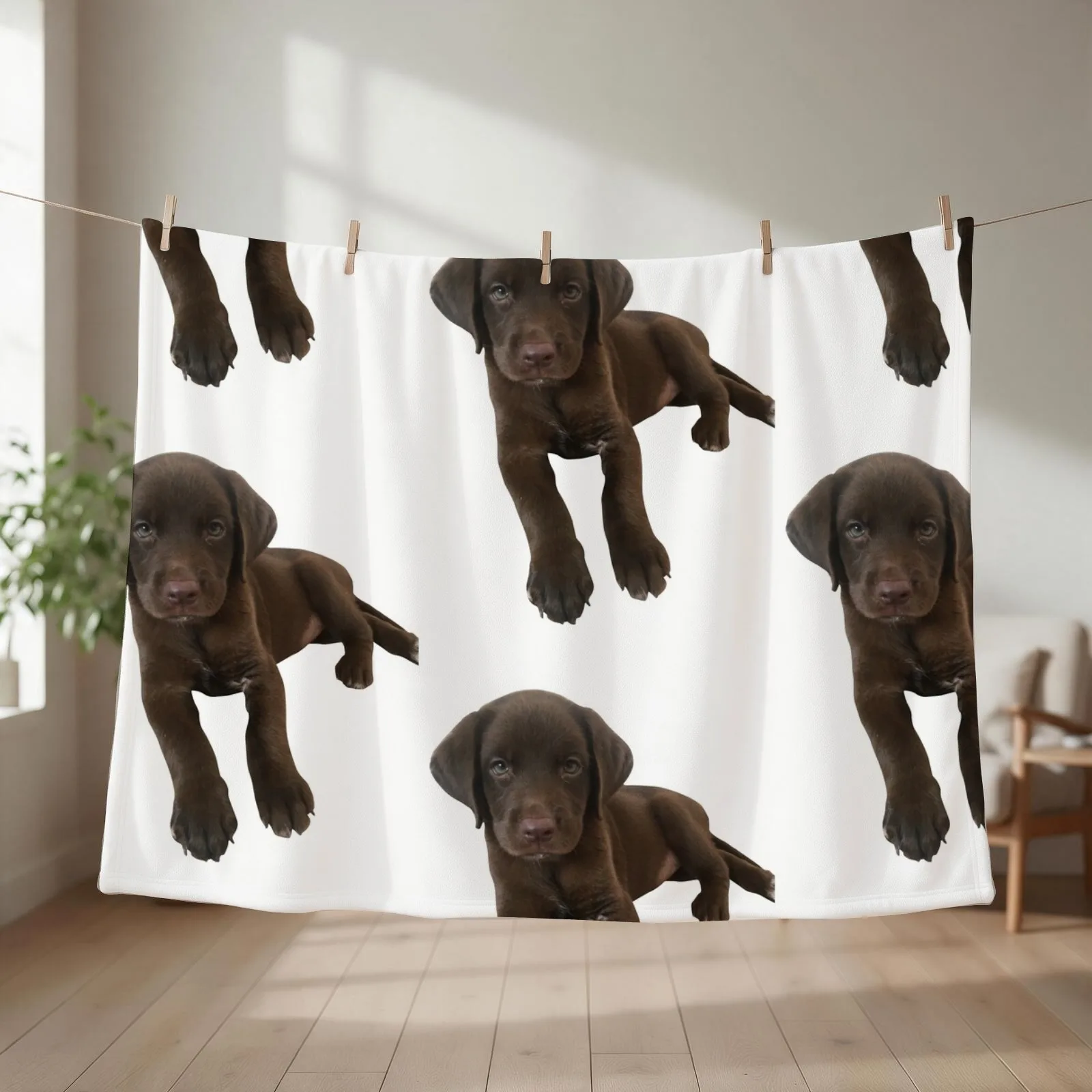 Chocolate Labrador Throw Blanket heavy to sleep Personalized Gift Weighted Flannel Blankets