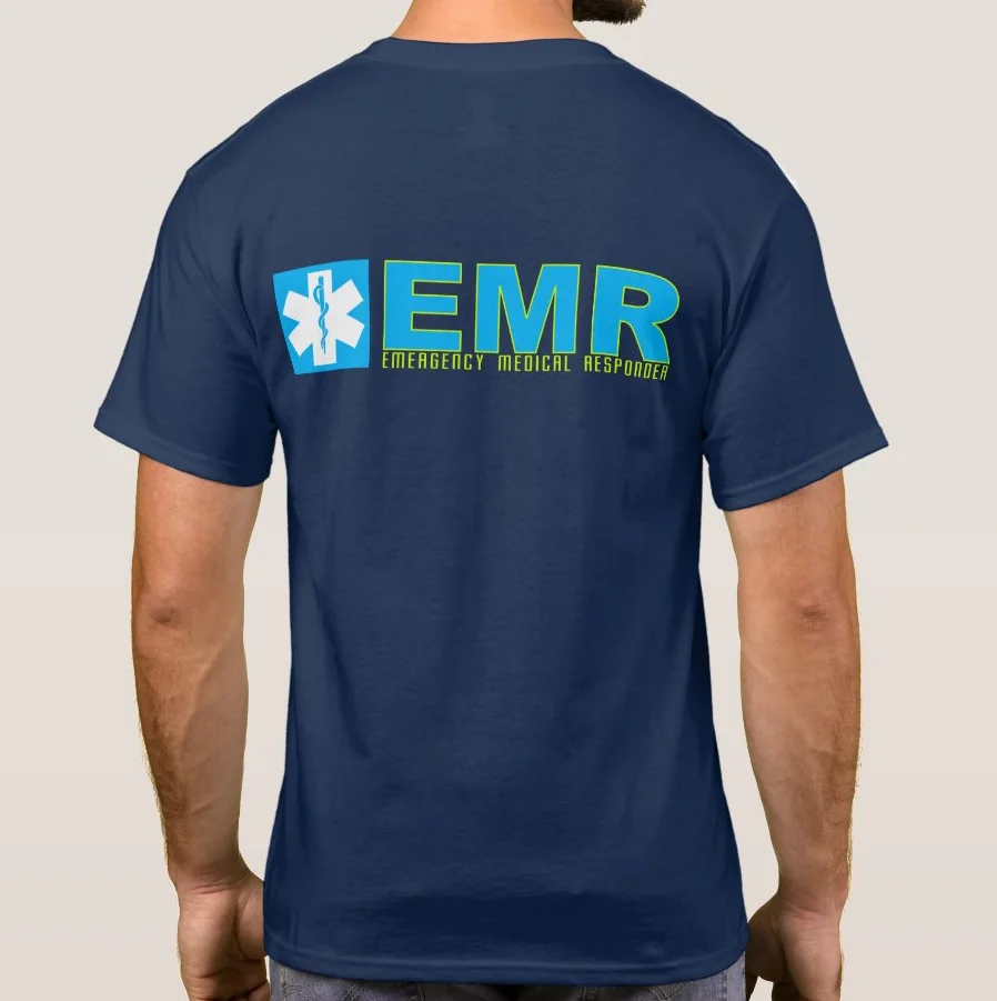 Star of Life EMR Medical Responder Paramedics Duty Wear T Shirt. High Quality Cotton, Breathable Top, Loose Casual T-shirt S-3XL