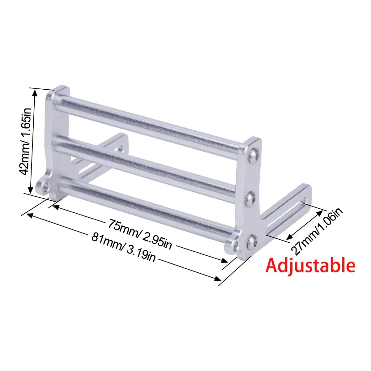 Verstellbare Aluminium-Stoßstangen vorne und hinten, Bull Bars für 1/10 RC Crawler Axial SCX10 TRX4 LCG Chassis FJ40 Dodge Power Wagon Body