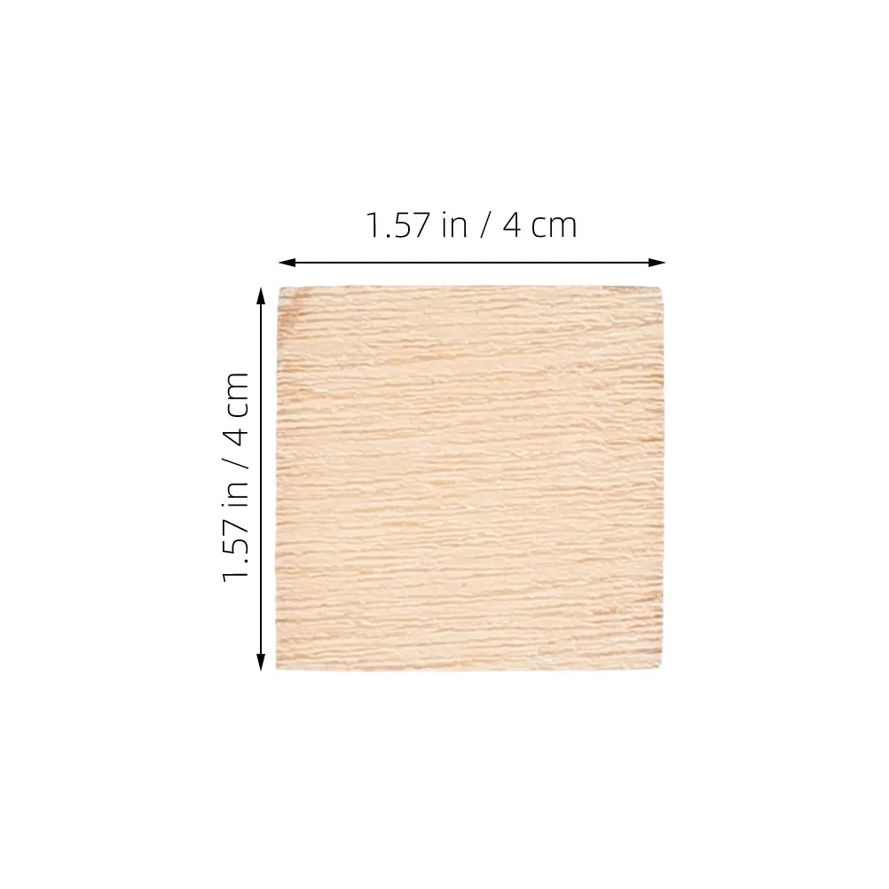 200Pcs Square Natural Unfinished Wood Pieces Smooth Surface for Painting Staining DIY Crafts Home Decor Educational Art Projects