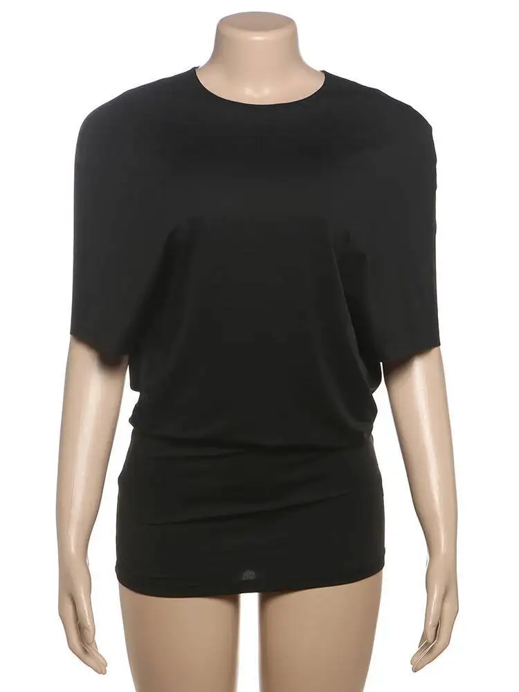 Mini robe Sexy dos nu à col rond pour femmes, Style tendance Y2K, demi-manches épicées pour filles, mode de rue minuit, tenues Slim, t-shirt TMJ8