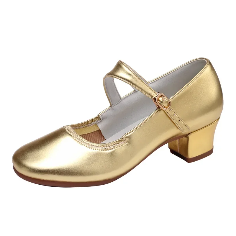 New gold Latin   Party     Professional dance shoes Women's dance High heels Ballroom Modern Dancing Shoes