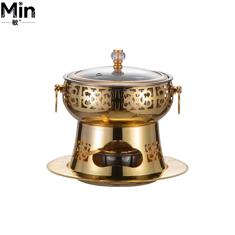 Retro Single Person Small Stainless Steel Hot Pot Commercial Self Service Hot Pot Cooker for Home Restaurant Laboratory Test