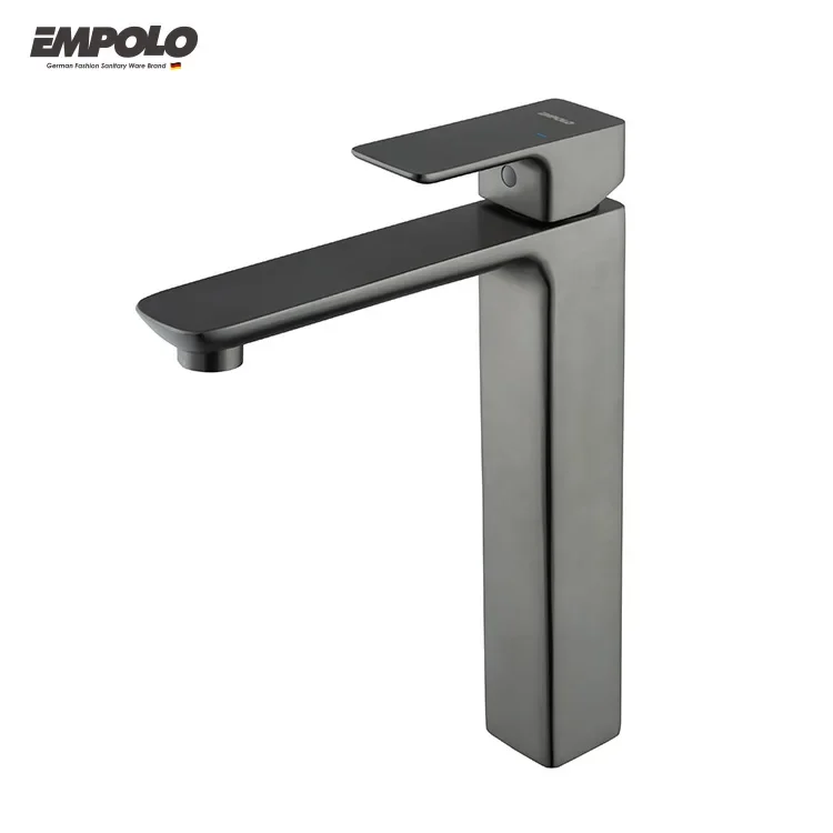 Fornitore di rubinetti Pistola Rubinetto da bagno alto in metallo Rubinetto Miscelatore per lavabo caldo e freddo Rubinetti per acqua