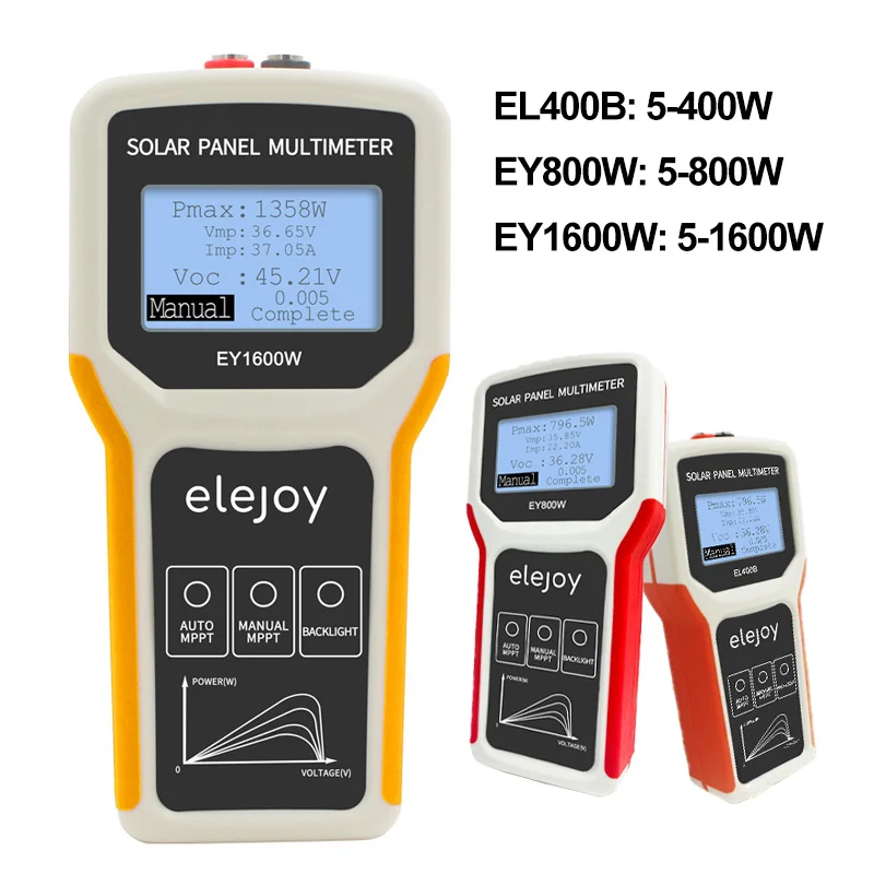 400W/800W/1600W Photovoltaic Panel Multimeter Solar Panel Power Supply Multimeter Auto/Manual MPPT Detection Voltage Test Tool