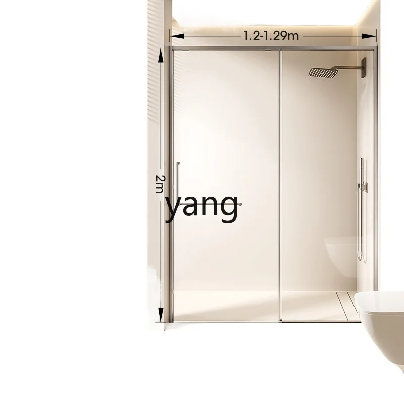 Lmm buffer integrated toilet sliding door minimalist bathroom glass door partition