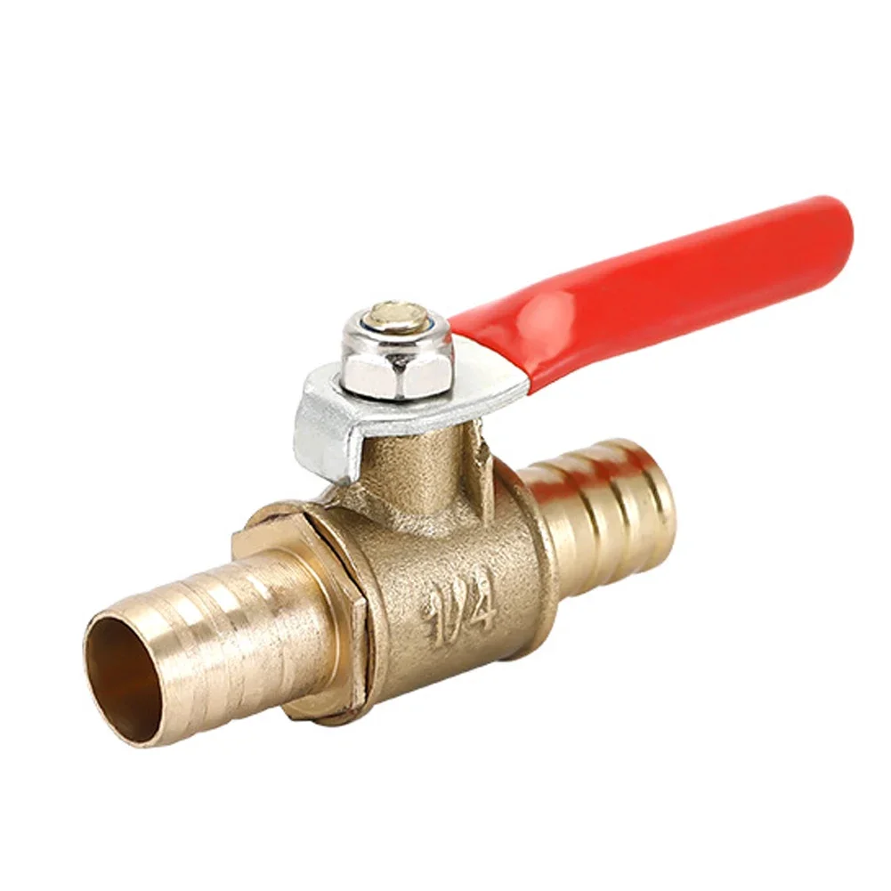 Válvula de bola neumática de 6-12mm, espiga para manguera, latón en línea, agua, aceite, aire, Gas, grifo, cierre, línea de combustible, válvula de bola, accesorios de tubería