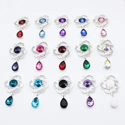 Shiny 28*45MM 5Pcs Crystal Rhinestone Brooch Accessories DIY Wedding Invitation Card Wine Glass Gift Box Creative Decoration