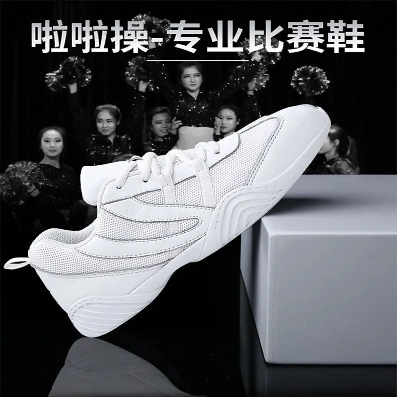 Cheer Shoes for Youth Girls Women White Cheerleading Dancing Shoes Athletic Training Tennis Walking Breathable Competition Cheer