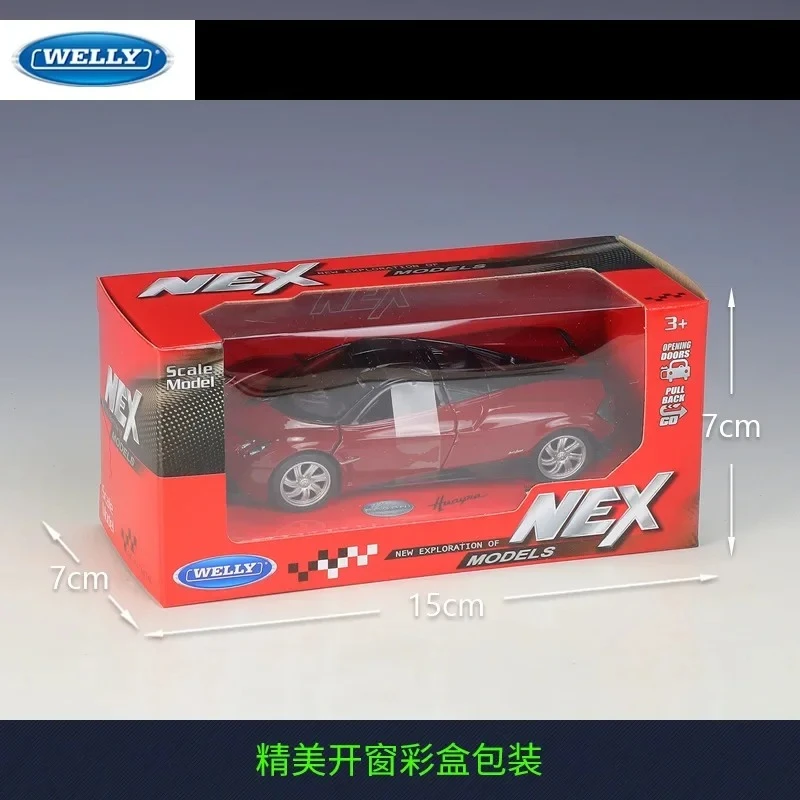 WELLY 1:36 Huayra Super Toy Car Diecast Model Pull Back Türen zu öffnende pädagogische Sammlung Geschenk für Kinder B18 Diecast