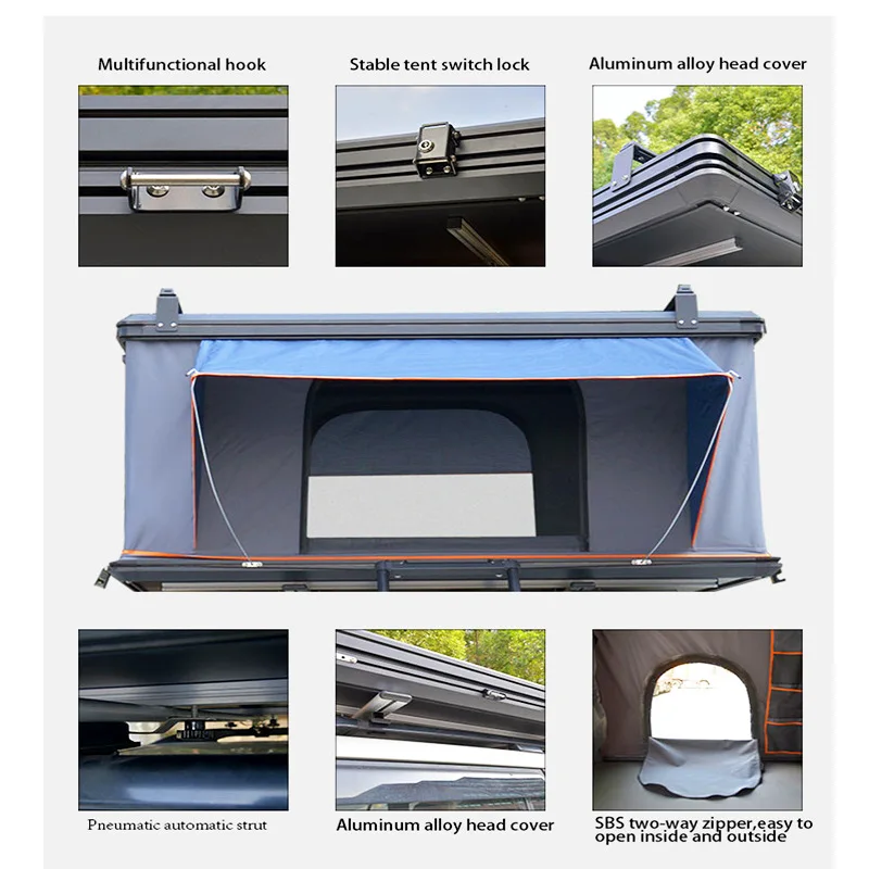 Aluminum alloy hard roof tent double rainproof thickened outdoor camping equipment SUV universal