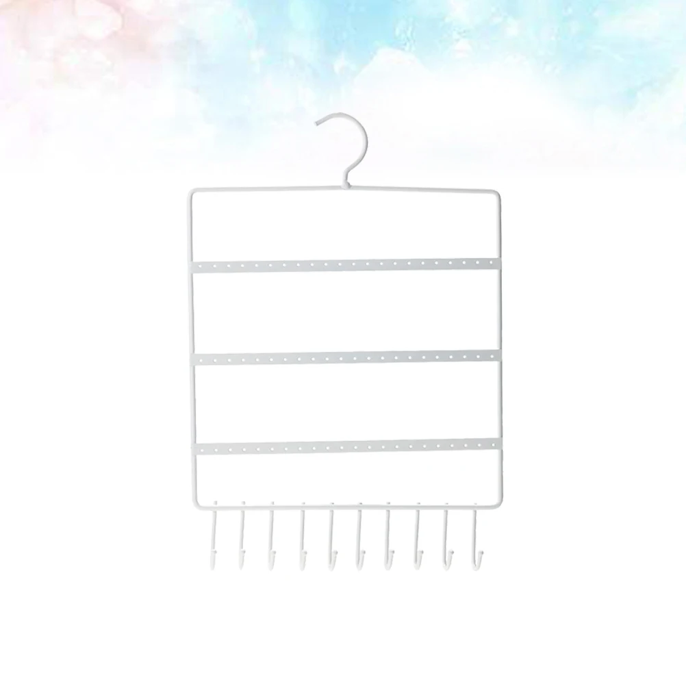 Stojak na kolczyki, 3-poziomowy, metalowy, wolnostojący lub do montażu na ścianie, organizer na biżuterię dla kobiet, biały.