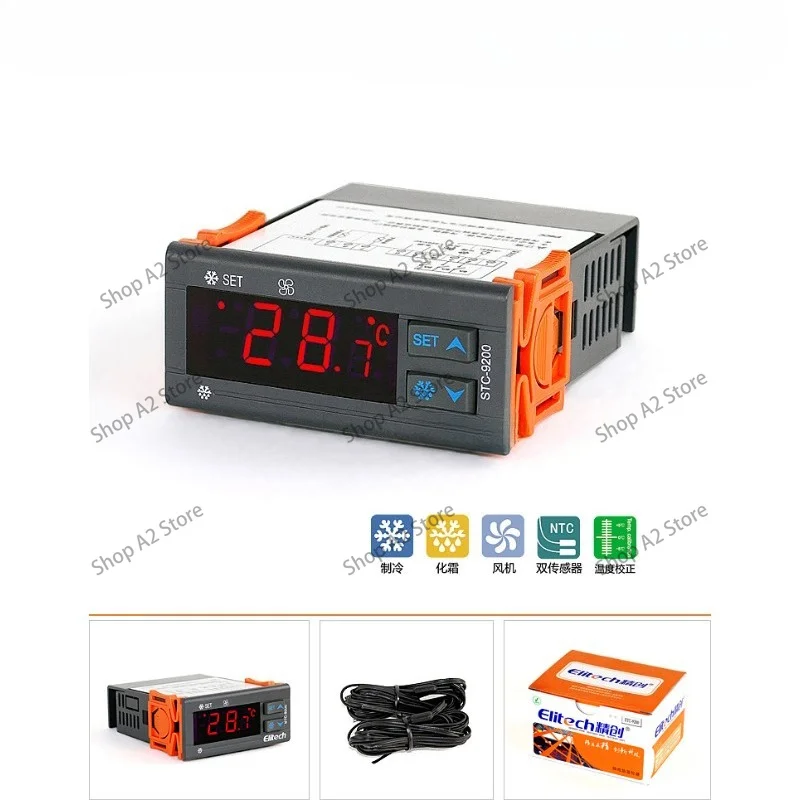 STC-9200 temperature controller with refrigeration defrost fan alarm function and two sensors AC 220V