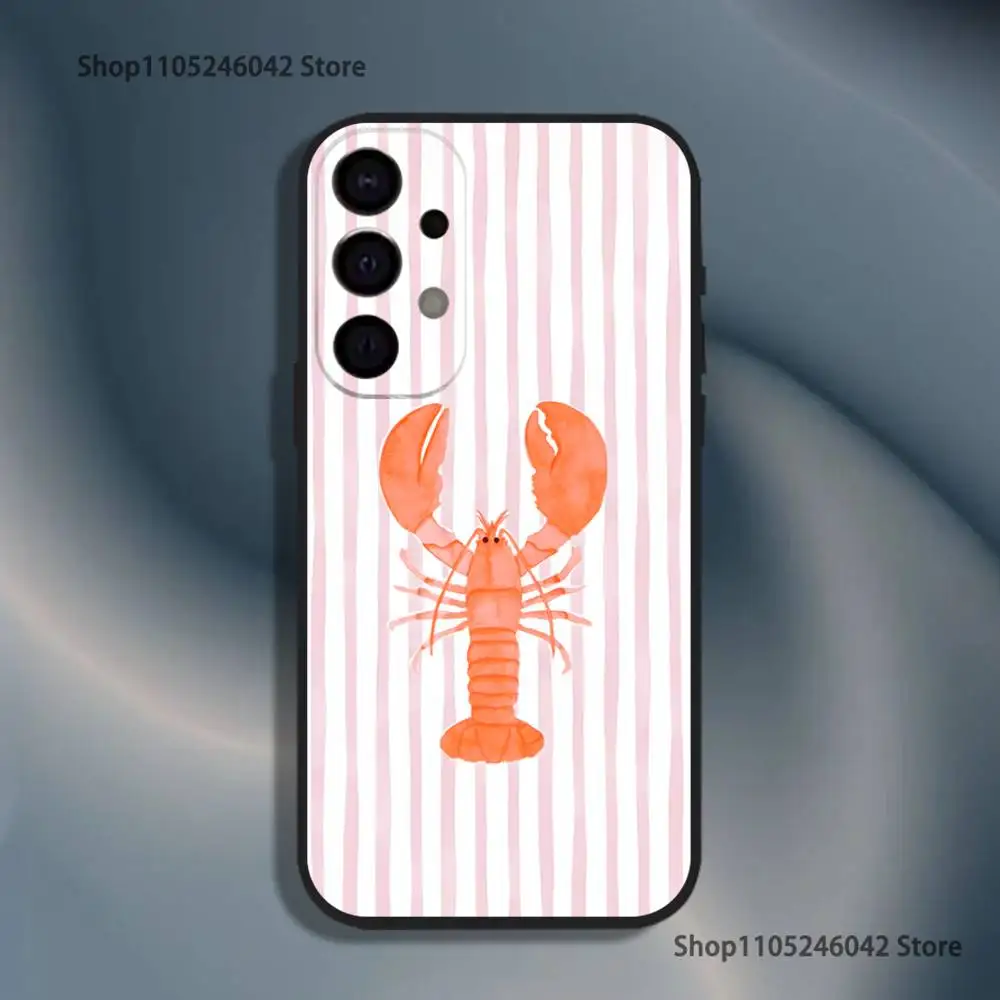 جراد البحر على المشارب المحيط حافظة هاتف مقاومة للصدمات لهاتف سامسونج S25، S24، S21، S22، S23، S30، Ultra، S20، Plus، Fe، Lite، 5G غطاء أسود