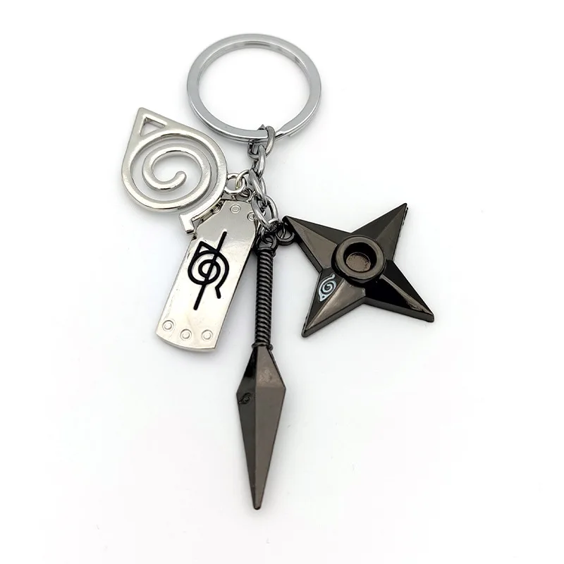 Anime Naruto Keychain Toy Kunai Shuriken Konoha Ninja Car Backpack Xiao Organization Red Cloud Keychain Accessories Gift