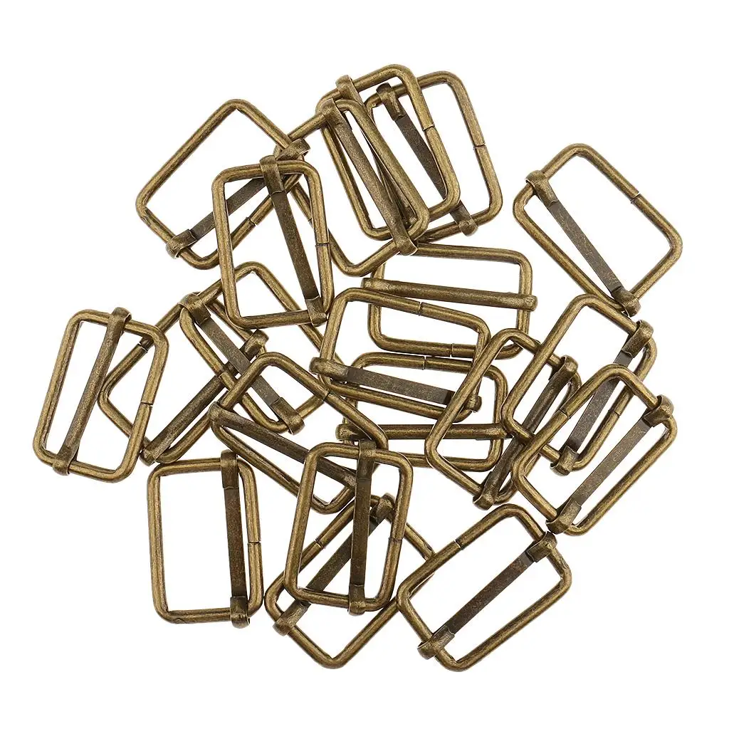 3-6pack 20 Pieces Metal Adjustable Buckle Connector for Bag Strap 25x16x2.8mm