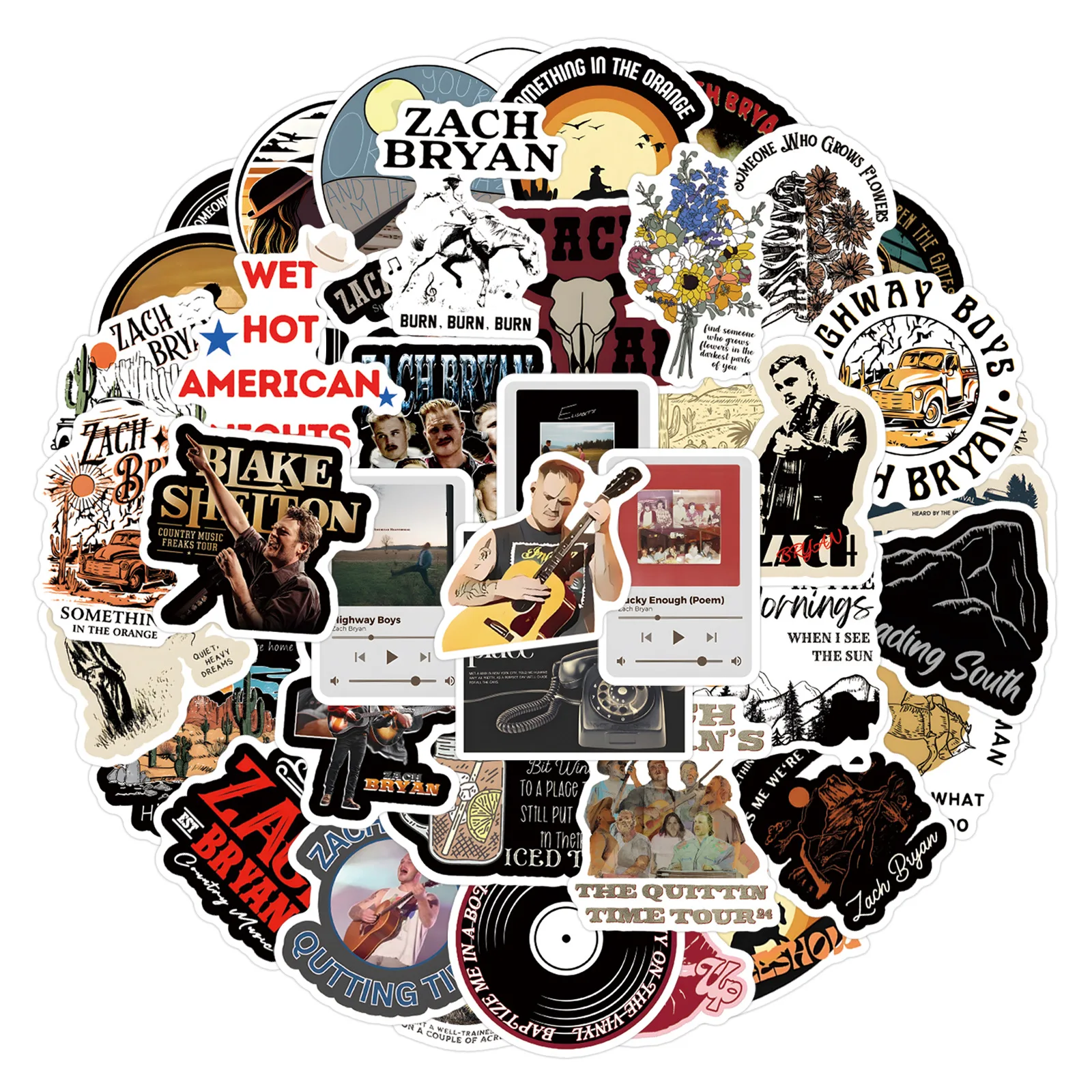 10/50PCS Zach Bryan sticker For Journal Scrapbook Car Bike Helmet Skateboard Water Bottle Phone Laptop Photo Album Sticker Toys