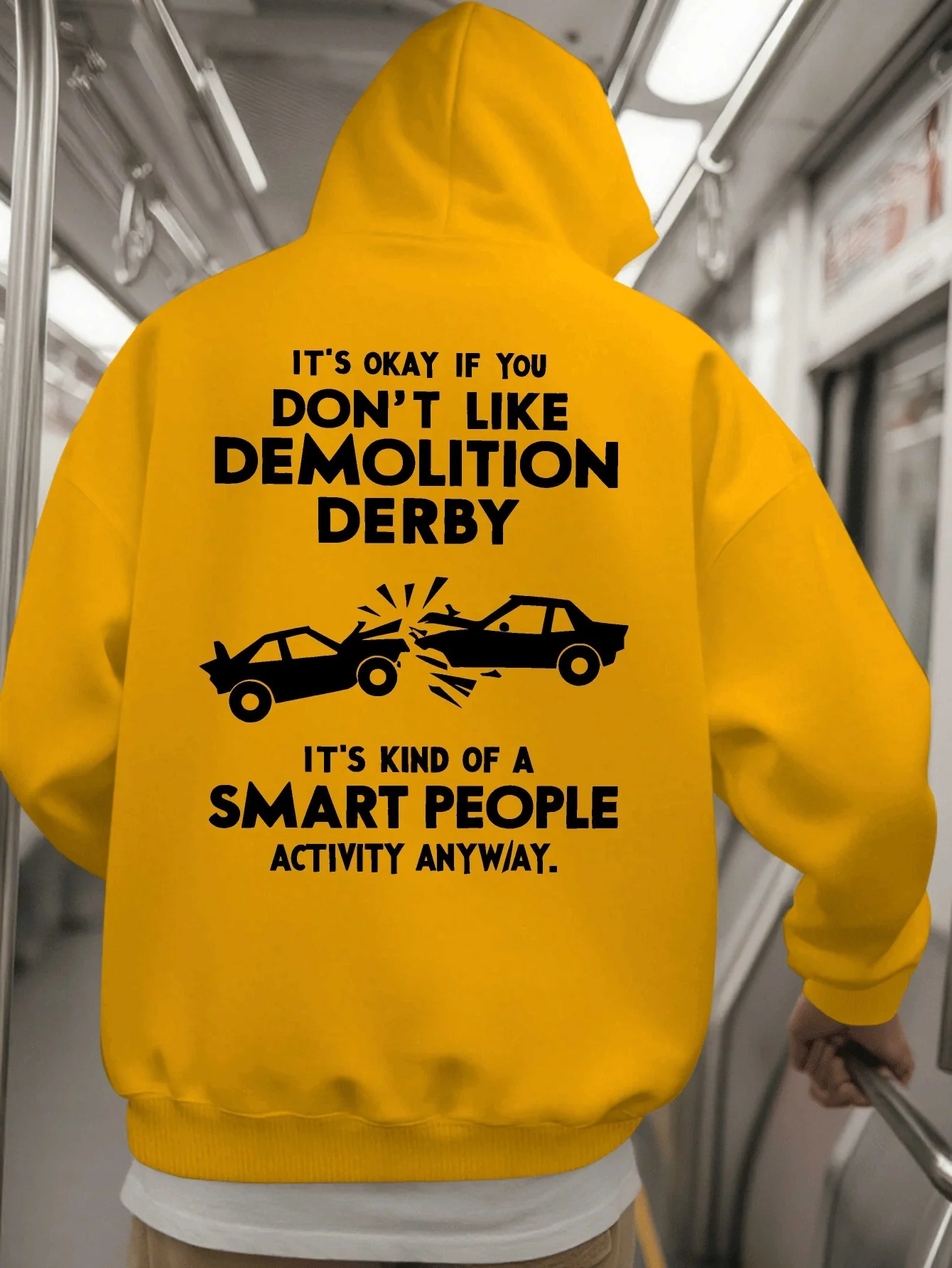 Men's car dismantling competition collision hoodie - street style sweatshirt, soft fleece fabric, winter warmoodedpullovershirt.