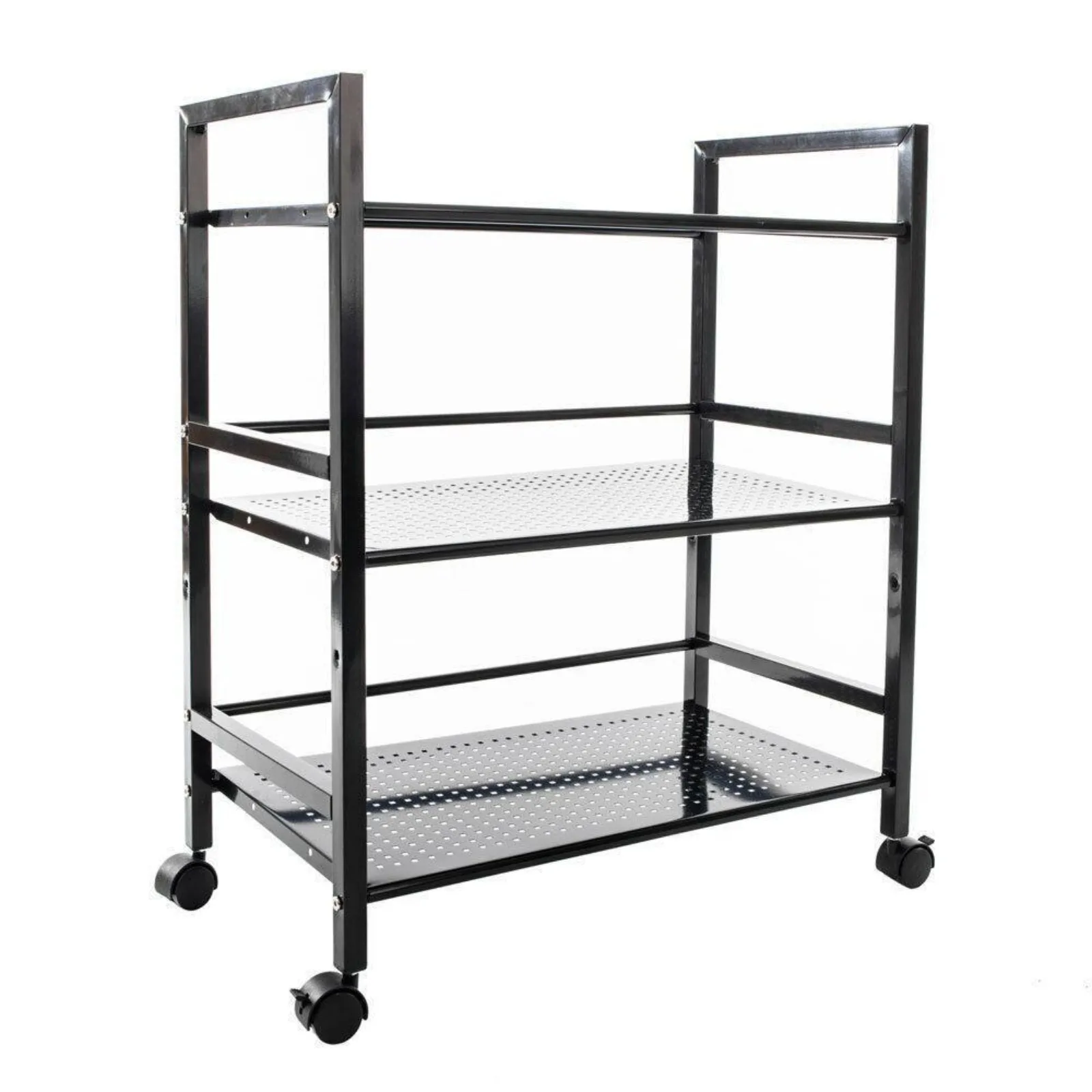 

3-Tier Shelf Wire Mesh Rolling Cart Serving Utility Organization Kitchen Black United States