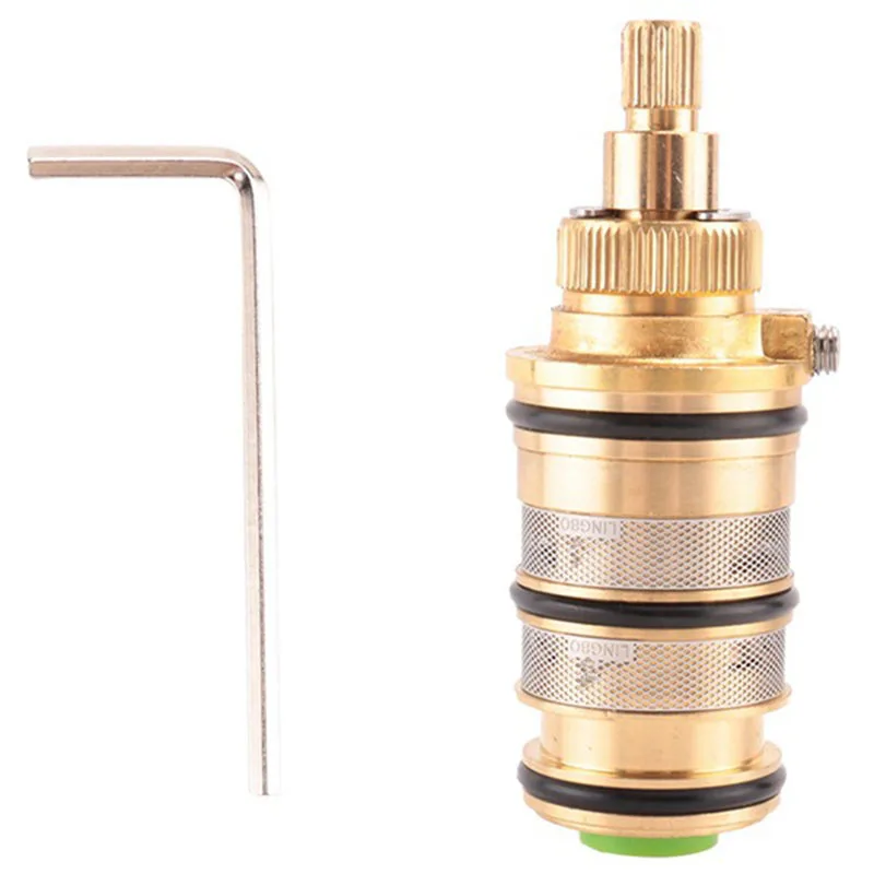 5pcs Brass Bath Shower Thermostatic Cartridge&Handle for Mixing Valve Mixer Shower Bar Mixer Tap Shower Mixing Valve Cartridge