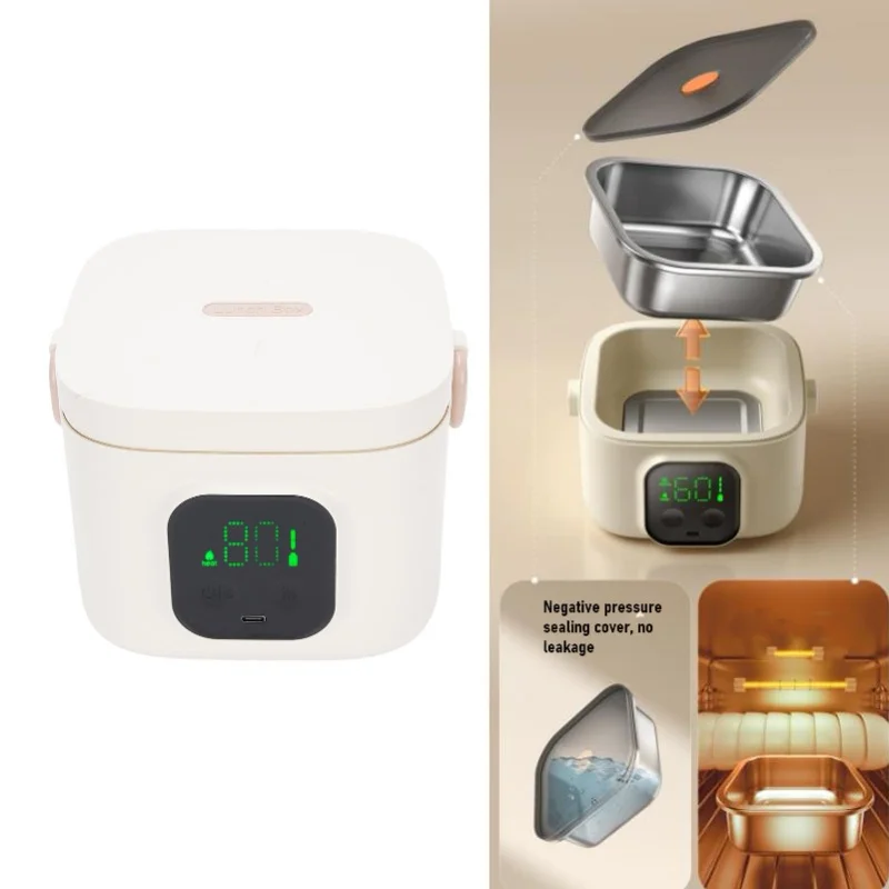 

Беспроводной электрический ланч-бокс 30 Вт с зарядкой через USB, портативный подогреватель еды с изоляцией из нержавеющей стали 304 для дома и офиса