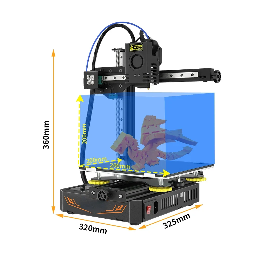 KP3S Pro Sensor Filament Machine, Industrial Extruder, DIY 3D Printer, FDM, 200*200*200mm