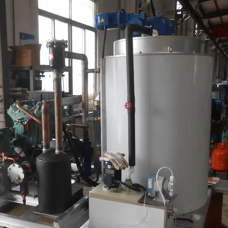 Customized Fresh Water Ice Maker 1T 10T Flake Ice Machine Commercial Industrial Cooling System for Seafood Display