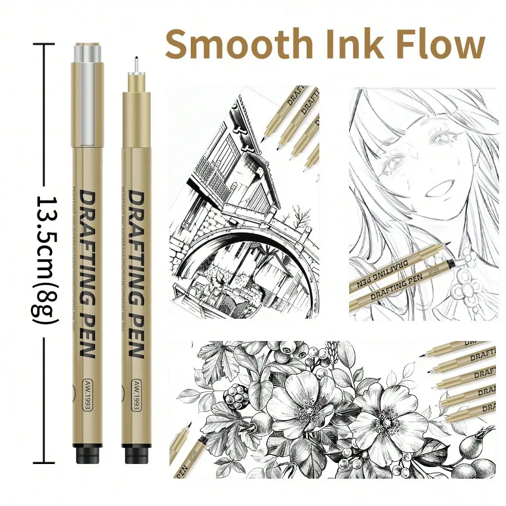 12Sizes Drawing Pens Waterproof Ink Fineliner Pens For Journaling And Writing Fine Line Art Pens For Detailing Drawing Sketching