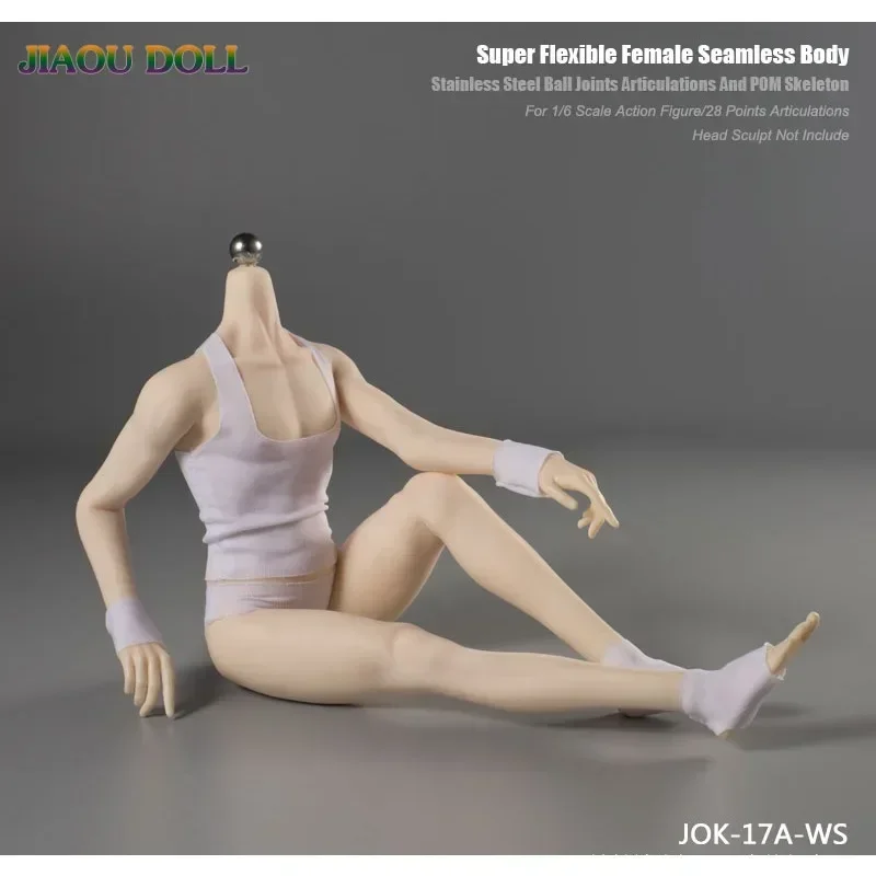 JIAOU JOK-17A 1/6 Scale Male Soldier Body Doll Thin Long Legs Super Flexible W/ Detachable Feet for Drawing Collection Display