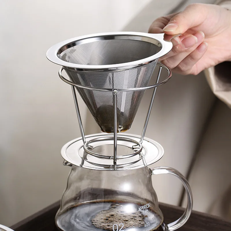 Stainless Steel Coffee Filter Reusable Double Layer Pour Over Coffee Dripper 800 Mesh Coffee Tea Filter Coffee Accessories