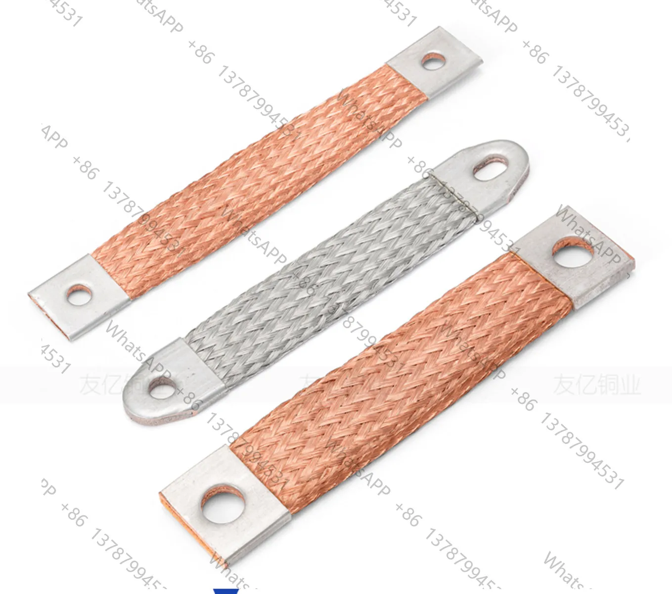100A/150A/250A/400A/600A Mounting Hole 2 Terminals Copper Braided Wire Connector