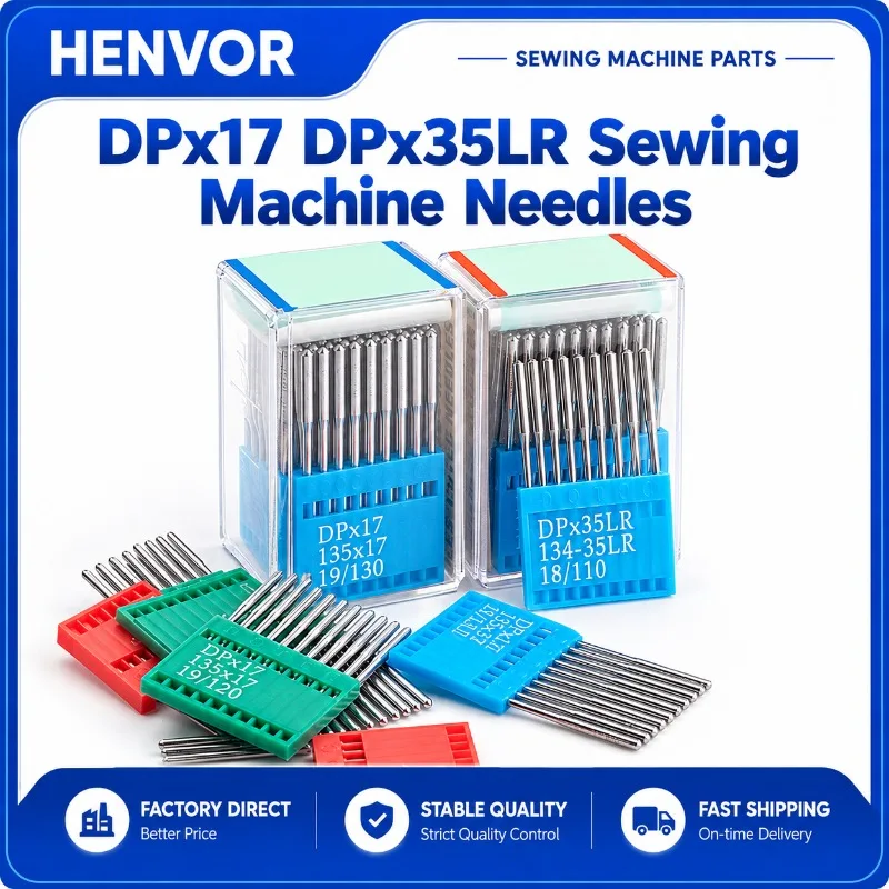 HENVOR DPx17 Industrial Sewing Machine Needles for Computer Pattern, Template, Synchronous, High-Post & Double-Needle Machines