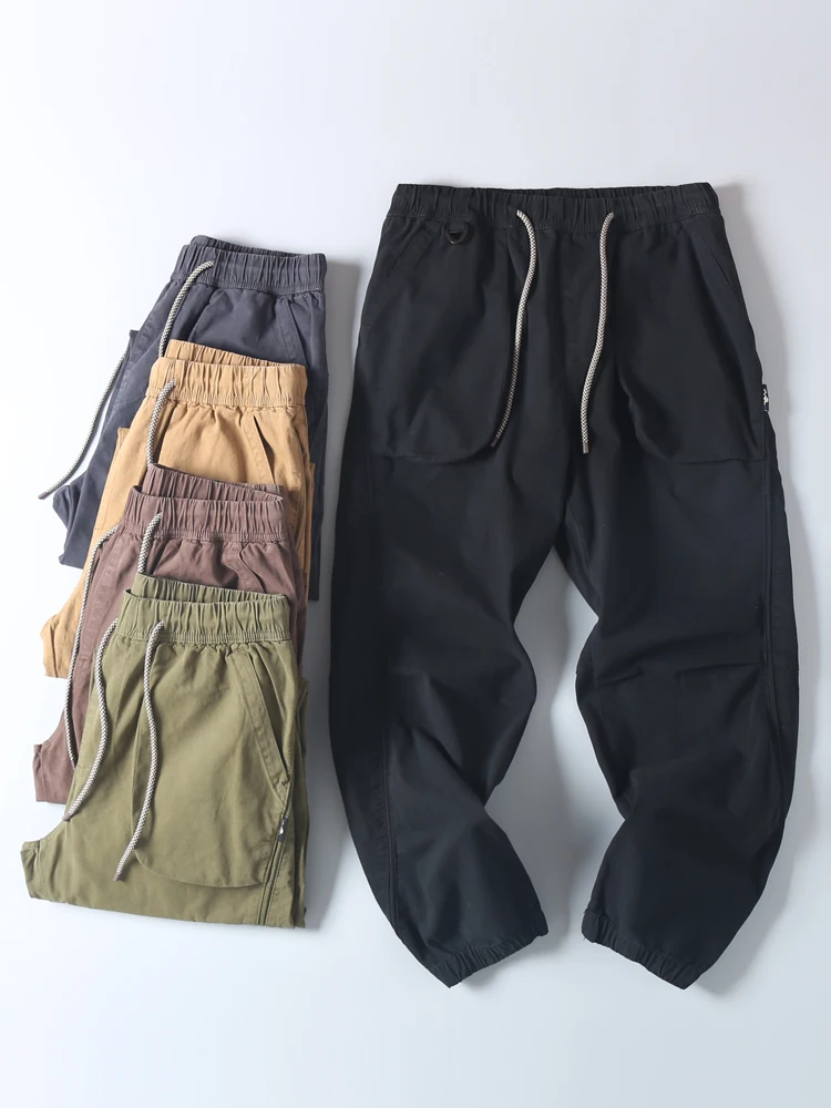 

Retro Japanese Sle Work Pants Large kets Waed Cotton Loose Casual Harlan Pants Spring Autumn Men's Trendy Brand Micro ...