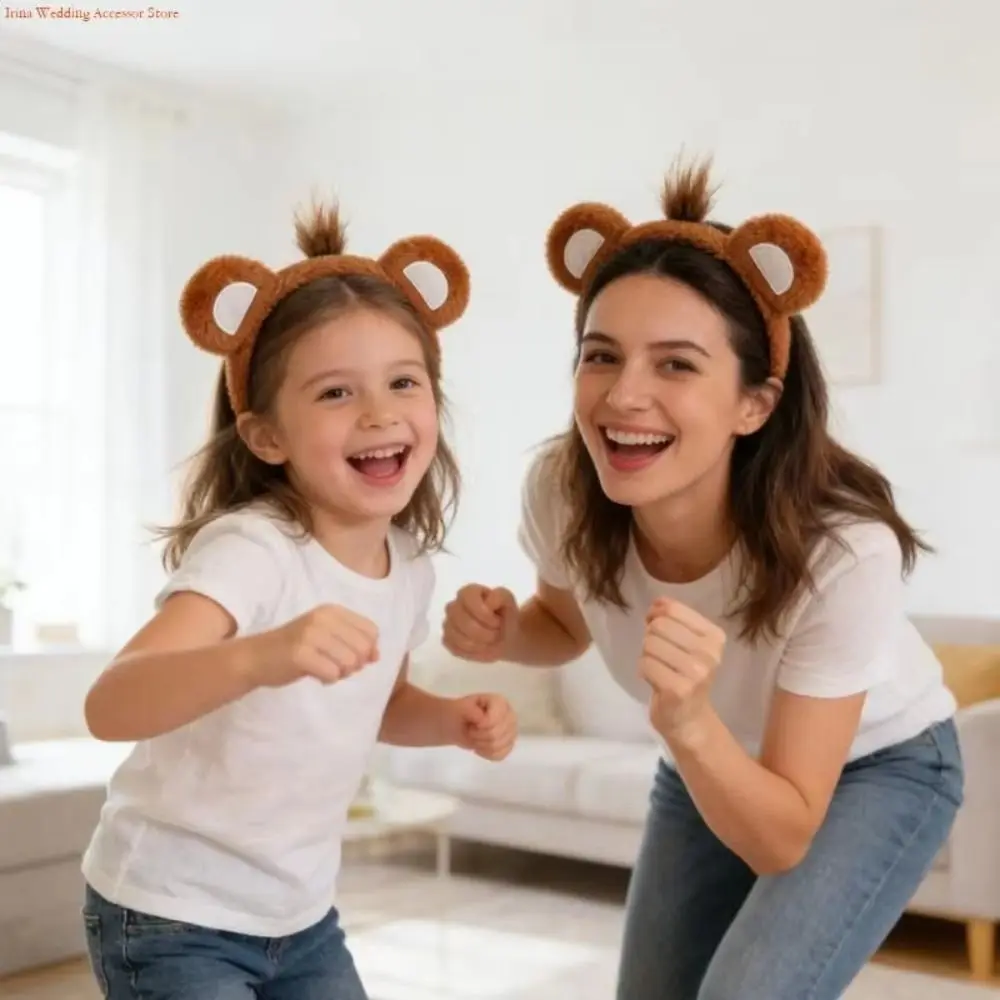 Fabric Animal Headband Soft Fuzzy Texture Animal Ear Cartoon Hair Hoop Multicolor Options Stretchable Hoop