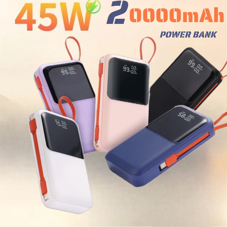 

Power Bank PD45W 20000 мАч PD FCP SCP Quick Charge Powerbank Портативное внешнее зарядное устройство для iPhone 15 Xiaomi Ноутбук Планшет