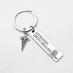 New Simple Fashion Niche Pharmacist Gift Funny Keychain Pharmacy Student Gift Creative Trend Street Party Keyring Accessories