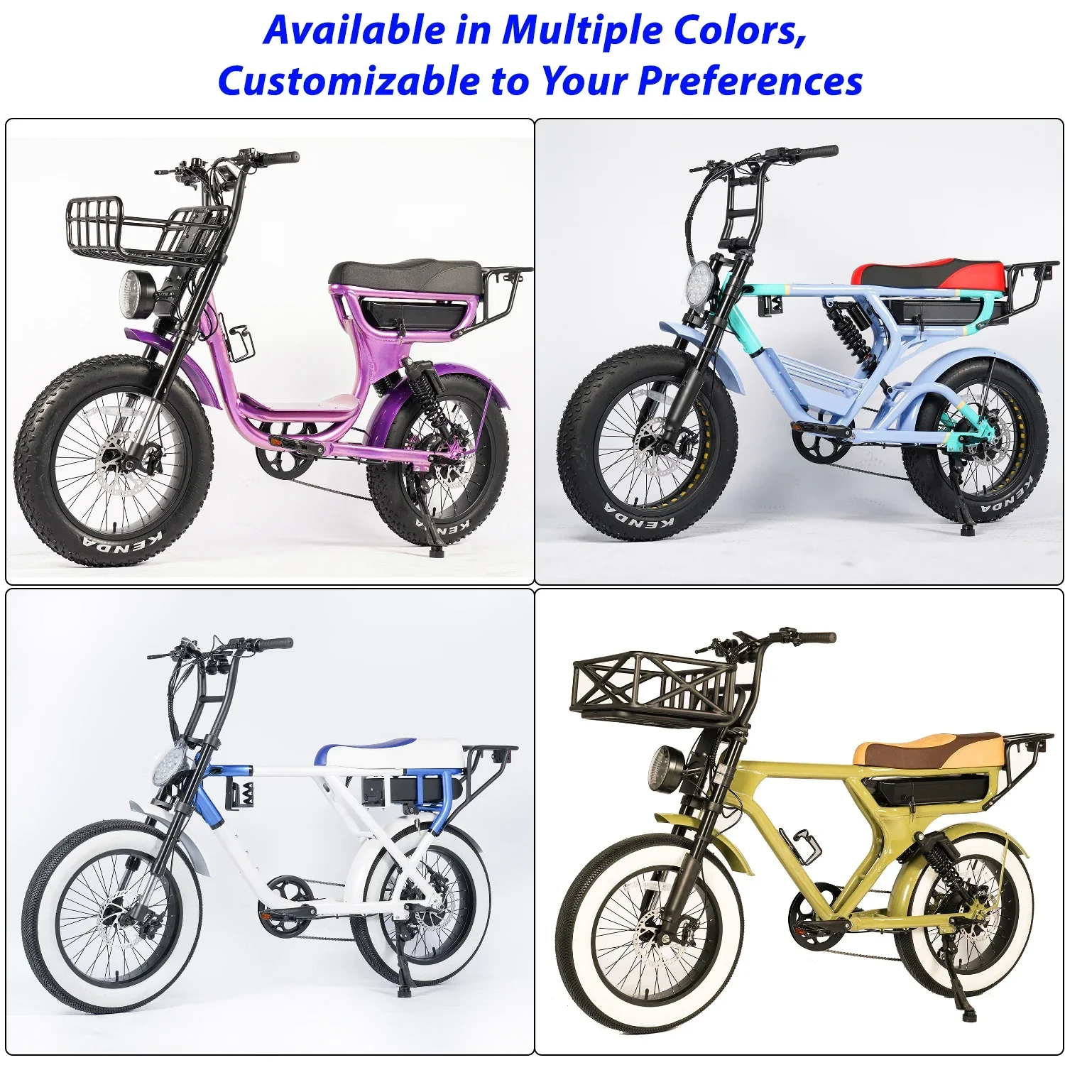 48V 18Ah Electric Bicycle 1000W High Speed Fat Tire Bike Double Seat Perfect For Adult Dirt And City Riding