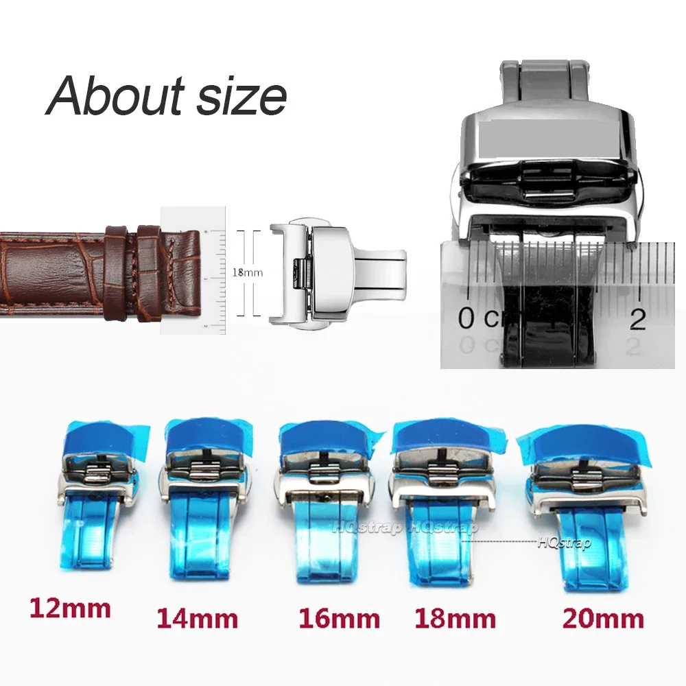 Matte Stainless Steel Butterfly Button 18mm 20mm 22mm Buckles Watchbands Clasp Watch Repair Tools Watches Accessories