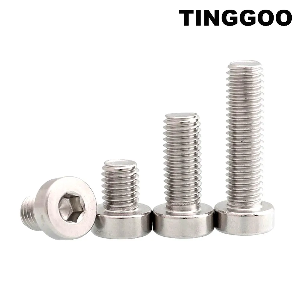 1/50X DIN7984 M2 M2.5 M3 M4 M5 M6 M8 M10 M12 Stainless Steel Hex Hexagon Socket Thin Low Short Profile Head Allen Cap Screw Bolt